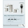 thumbnail image 3 of 6 in Square Brushed Nickel Bathroom Faucets 3 Hole, 8" Widespread Faucets for Bathroom Sink 3 Hole Brushed Nickel, 2 Handle 10" Silver Vanity Sink Tap with Metal Pop Up Drain and CUPC Supply Line, 3 of 16