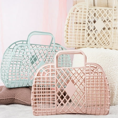 

Large-capacity Bag Hollow Jelly Portable Tote Bag Reusable and Easy Clean Basket