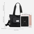 thumbnail image 3 of Bolso de hombro de nailon para mujer de compras de gran capacidad a la moda para el trabajo (negro), 3 of 7