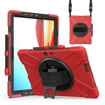 XYX Case for 13 inch Microsoft Surface Pro X 13 inch 2021/2020/2019 with 360 Degree Rotating, Hand Strap, Shoulder Strap, Red