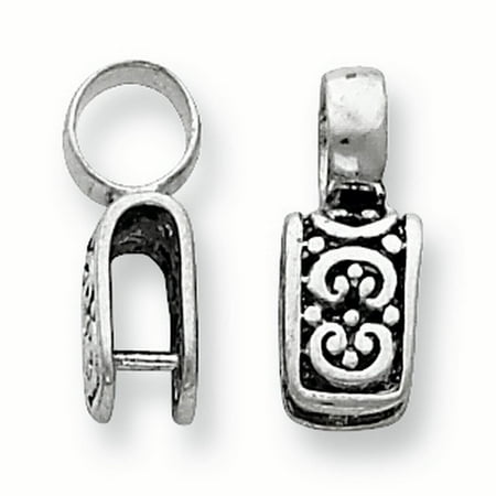 40mm Pendant Bead - Sterling Silver 4.0mm w/ 6.3mm Ring Antiqued Casted Bail