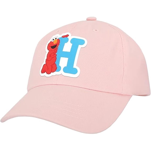 Sesame Street Elmo & Abby Kids Toddler Cap with Initial, Toddler Boys Hat, Youth Girl Baseball Cap, Cute Toddler Baseball Cap