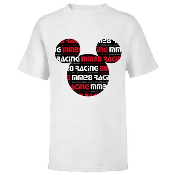 Disney Mickey Mouse Racing Champs MM28 Race Car Team Icon - Short Sleeve T-Shirt for Kids - Customized-White