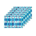 thumbnail image 4 of MKHERT Watercolor Argyle Plaid Pattern Teal Turquoise Diamond Shapes Placemats Table Mats for Dining Room Kitchen Table Decoration 12x18 inch,Set of 6, 4 of 4