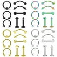 thumbnail image 2 of HOOUN 8 PCS Nose Ring Eyebrow Lip Studs Earrings Surgical Steel Body Piercing Set-Silver, 2 of 6