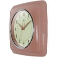 thumbnail image 3 of Infinity Instruments Square Retro Wall Clock, Terracotta, 9.25", 3 of 7