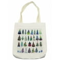 thumbnail image 1 of Christmas Tote Bag, Watercolor Christmas Theme Fir Trees Abstract Silhouettes Illustration, Cloth Linen Reusable Bag for Shopping Books Beach and More, 16.5" X 14", Cream, by Ambesonne, 1 of 2