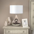 thumbnail image 2 of Henn&Hart 25.5" Smoked Chrome Glass Teadrop Table Lamp with Linen Shade, 2 of 9