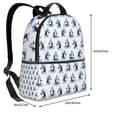 thumbnail image 4 of Lsque Skiing Penguin Funny Pattern Backpack – School Travel Canvas Daypack with Ergonomic Padded Straps, Multiple Compartments & Leather Handle, 4 of 5