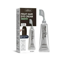 Gzwccvsn Black Fruit Dyeing Cream,Natural Plant Fruit Hair Dye Cream with Comb,Hair Dye for Gray Hair Coverage,Hair Dye Shampoo for Men Women All Hair Types (Brown)