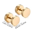 thumbnail image 2 of EXHUMKY 3Ensemble Boucles d'Oreilles Clous en Acier Inoxydable Doré Design Haltère pour Hommes, 2 of 5