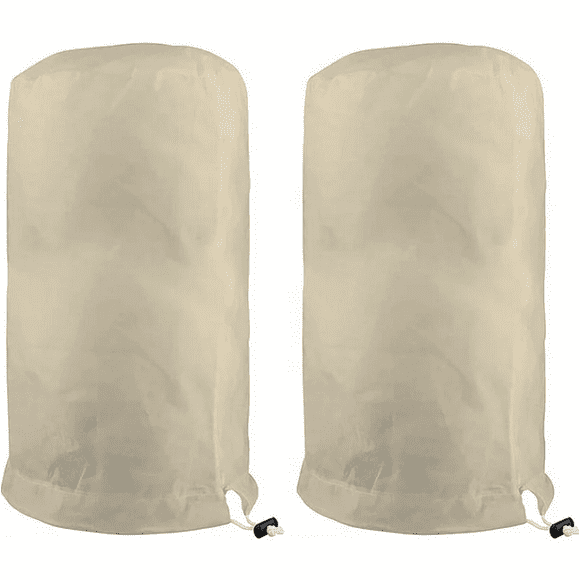 2pcs Plant Overwintering Cover, Olive Tree Overwintering Cover, Tree Overwintering Cover, Tomato Lemon Tree Cover, Plant Winter Cover Garden Plant Bag Non-woven Fabric (60×80cm, Beige)