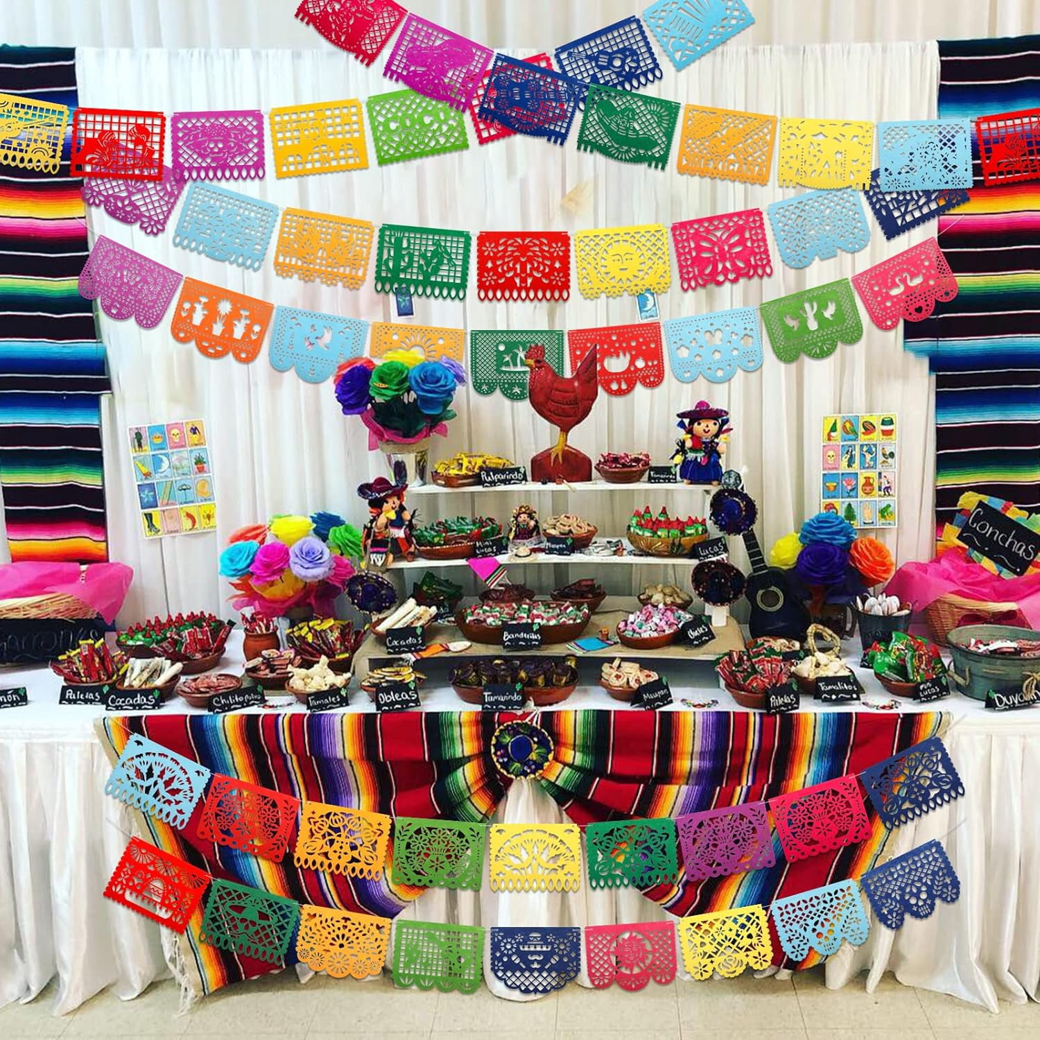 Happy Birthday Banner Papel Picado – Fiesta-Girlande 5 Meter, 13 Flaggen, Mexikanische Handwerkskunst Für Geburtstagsdeko