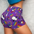 thumbnail image 4 of Balery Rainbow Lgbt Penguin Pantalones cortos de entrenamiento estampados para mujer, sin costuras, ajustados, para gimnasio, yoga, correr, deportes, ejercicio activo, fitness.-X-Large, 4 of 8