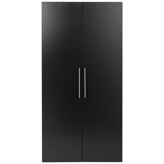 Prepac HangUps 36" Large Wooden Garage Storage Cabinet in Black