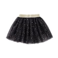 thumbnail image 2 of IROINNID Mini Tutu Skirt For Toddler Girls Cute Party Dance Solid Color Net Yarn Sequins Stars Tulle Skirt, Black, 2 of 4