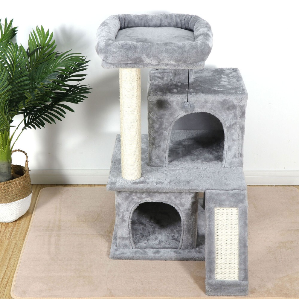 SONGMY 55" Cat Tree Condo Tower, Beige Cat Activity Center for Small Medium Cats