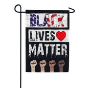 America Forever Black Lives Matter Garden Flag 12.5 X 18.5 inch Clenched Fist, Together We Rise, Stop The Violence BLM Flag, Outdoor Yard Decorative Double Sided Small Flag