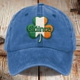 thumbnail image 2 of BRICH St. Patrick’s Day Shamrock Baseball Cap Distressed Embroidered Hat Irish Casual Cap for Everyday Wear 03-Blue One Size, 2 of 3