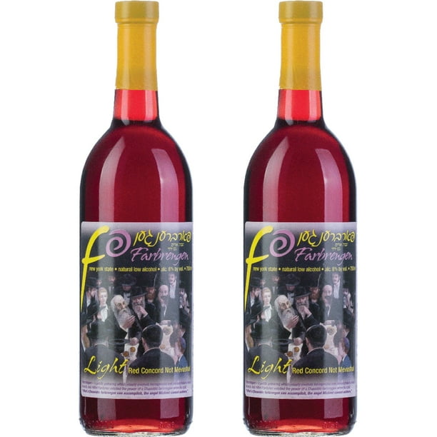 Kit x 2 - Vino Tinto Kosher Farbrengen Light Red Concord USA Extra Kosher Farbrengen Farbrengen Light Red Concord