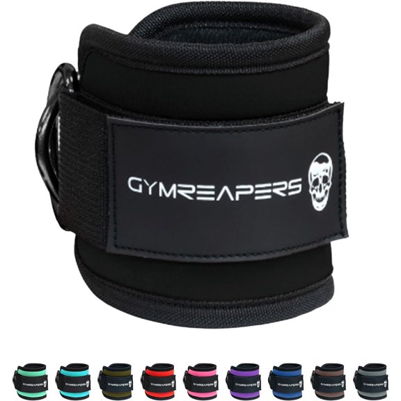 Ankle Straps (Pair) For Cable Machine Kickbacks, Glute Workouts, Lower Body Exercises - Adjustable Leg Straps with Neoprene Padding