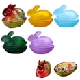 thumbnail image 2 of YWIYIUD 1PC Easter CandyDish Glass Rabbit Jar with Lid Cute Rabbit Cookie Jars Decorative Glass Dish Storage Bowl for Easter Table Decorations Gift Party Supplies 4x4.5inch, 2 of 9