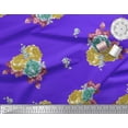 thumbnail image 2 of Soimoi Velvet Fabric Leaves & Floral Artistic Print Fabric by The Yard 58 Inch Wide, 2 of 3