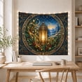 thumbnail image 5 of Glowing Vintage Lantern in Snowy Forest, Mystical Fantasy Style for Fantasy Art Lovers, Lantern Wall Art, Christmas Gift, Tapestry Wall Hanging for Bedroom and Living Room, 5 of 7