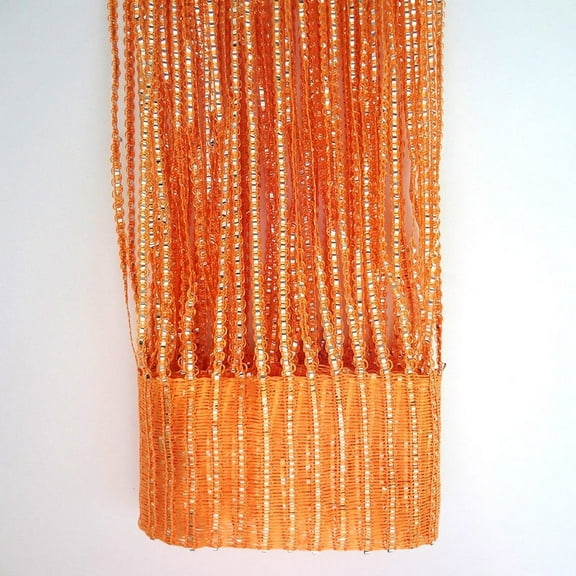 Namzi 100*200cm Sequin Curtain 1 Piece String Curtain for Door & Room Divider, Fringe Design Decorative Panel for Home,Orange