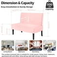 thumbnail image 4 of Mini Small Comfy Couch Armless Loveseat Sofa with USB Ports, Velvet Sofa for Small Spaces - Pink, 4 of 10