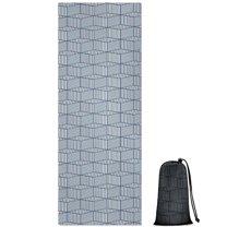 Blue Geometric Striped Pattern Hot Yoga Mat Towel Non Slip for Hot Yoga - Quick-Drying Yoga Mat Cover with 4 Corner Pockets with Travel Bag - Hot Yoga Towel Non Slip 70"x26"