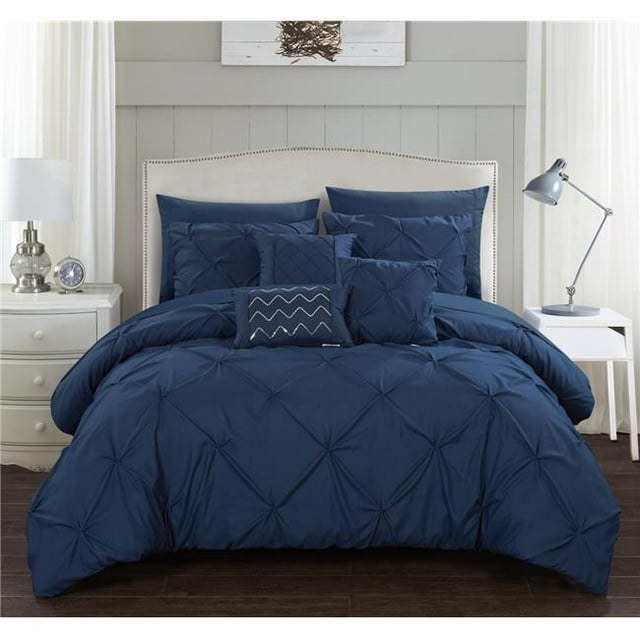 Chic Home BCS10421-US Grand Size Zita Couette Lit Set&44; Marine - 10 Pièces