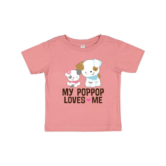 Inktastic My Pop Pop Loves Me Granddaughter Puppy Girls Baby T-Shirt