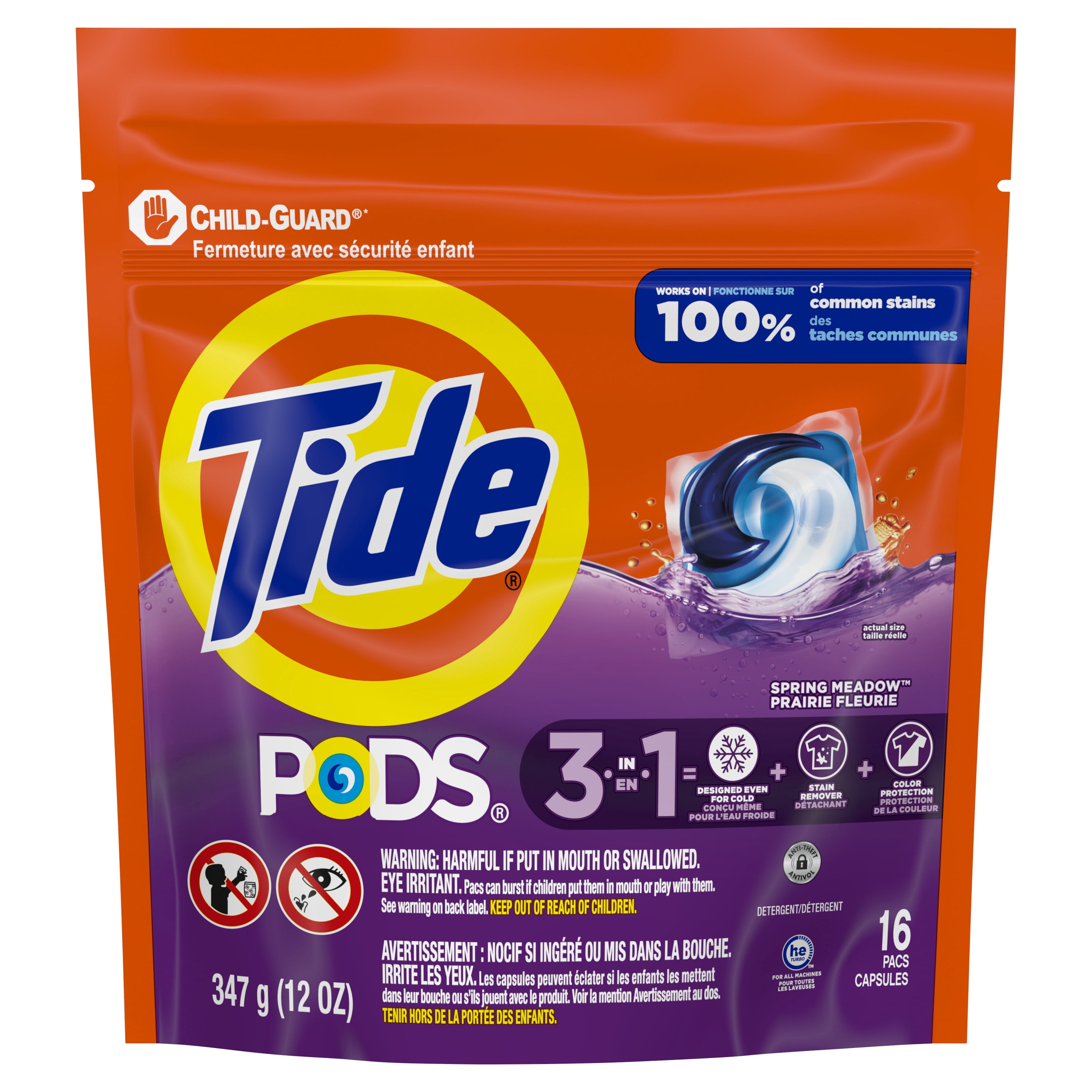 Tide PODS Laundry Detergent Soap Pacs, Spring Meadow Scent, 16 Count