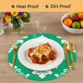 thumbnail image 4 of Green Boho Round 15 Inch Placemats Set of 8, Vintage Classic Bohemia Flower Textured HeatResistant Non Slip Place Mats for Dining Table, Wipeable Braided Kitchen Table Mats for Housewarming, 4 of 9