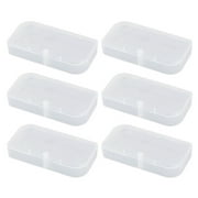 NUOLUX 6Pcs Clear Plastic Box Parts Storage Case Storage Collection Organizer Container with Lid for Small Parts Office Supplies Size M