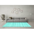 thumbnail image 3 of Ahgly Company Indoor Square Solid Turquoise Blue Modern Area Rugs, 7' Square, 3 of 4