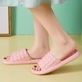 thumbnail image 6 of opvise 1 Pair Shower Slippers Grid Pattern Solid Color Soft Sole EVA Slip-on Unisex Summer Home Slides Bathroom Supplies Pink 40-41, 6 of 8