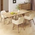 thumbnail image 4 of Costway Dining Chairs Set of 2 Upholstered Accent Chairs with Comfy Padded Backrest Beige, 4 of 9