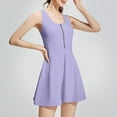 thumbnail image 5 of Tank Dresses for Women with Built in Shorts & Bra Casual Sleeveless V-Neck Tennis Dress Sport Going Out Exercise Mini Dresses with Zipper Purple XXL, 5 of 9