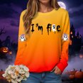 thumbnail image 2 of Duqingm Halloween Shirts for Women Long Sleeve Crewneck Casual Dressy Tops Funny Graphic Halloween Costumes Fall Fashion Outfits,S, 2 of 7