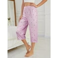 thumbnail image 4 of 3 Pack Womens Ultra-Soft Capri Pajama Pants Adjustable Waistband Sleepwear Bottoms Sleep Pants Plus Size S-XXXL, 4 of 5