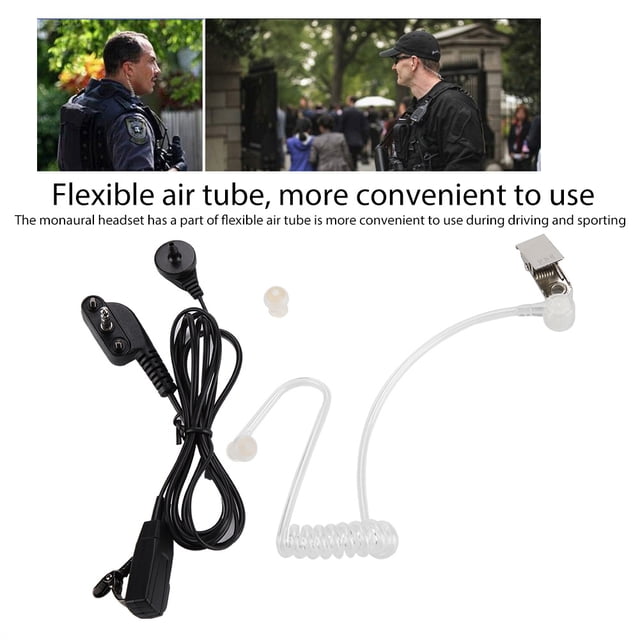 Auriculares Walkie Talkie, Botón PTT De 3.5 Mm Auricular De Tubo Acústico Monoaural, Uso Deportivo Uso De La Conducción Para El Teléfono Móvil De Radio Vértice