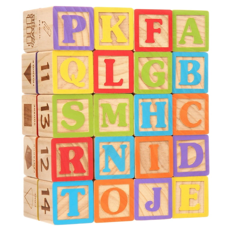 Spark. create. Imagine. Wooden Alphabet Blocks, 40 Pieces, Size: 7 inch x 8.76 inch x 3.50 inch