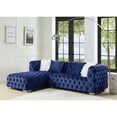 thumbnail image 4 of ACME Syxtyx Sectional Sofa with 4 Pillows in Blue Velvet, 4 of 6