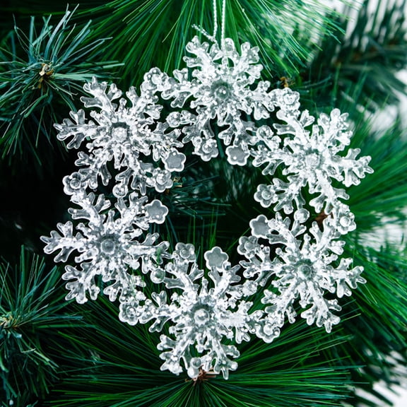 Twfbrm Crystal Christmas Ornaments Figurines Statue Christmas Tree Decorations - Clear Hanging Acrylic Snowflake Reindeer Ornaments for Christmas Tree Winter Wonderland Party Decorations