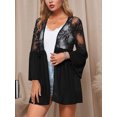 thumbnail image 3 of Txlixc Suéter de cardigan femenino, malla de ganchillo, manga larga esponjosa Txlixc moda, 3 of 7