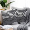 thumbnail image 2 of Black Grey Ombre Throw Pillow Covers 20x20 Inch Set of 2, Abstract Grey Wave Texture Gradient Waterproof Outdoor Pillow Covers, Decorative Cushion Pillowcases for Couch, Sofa, Bed, Garden, Patio, 2 of 9