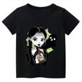 thumbnail image 1 of Nouveau T-Shirt Noir Wednesday Addams Garçon Fille Été Vêtements Décontractés Col Rond Manche Courte Blouse Y2k Wednesday Rôle Chemises, 1 of 2
