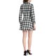 thumbnail image 3 of INSPIRE CHIC Vestido A-Line de Cuadros para Mujer con Botones y Cuello de Punta de Manga Larga S Blanco, 3 of 5